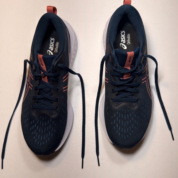 Asics Gel-Excite 10 Womens Navy Salmon Pink Running Shoes 1012B418 9.5 - Picture 6 of 8